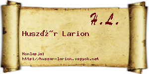 Huszár Larion névjegykártya